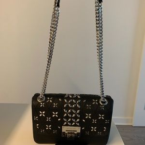 Embellished Black MICHAEL Michael Kors Crossbody with Matching Cardholder